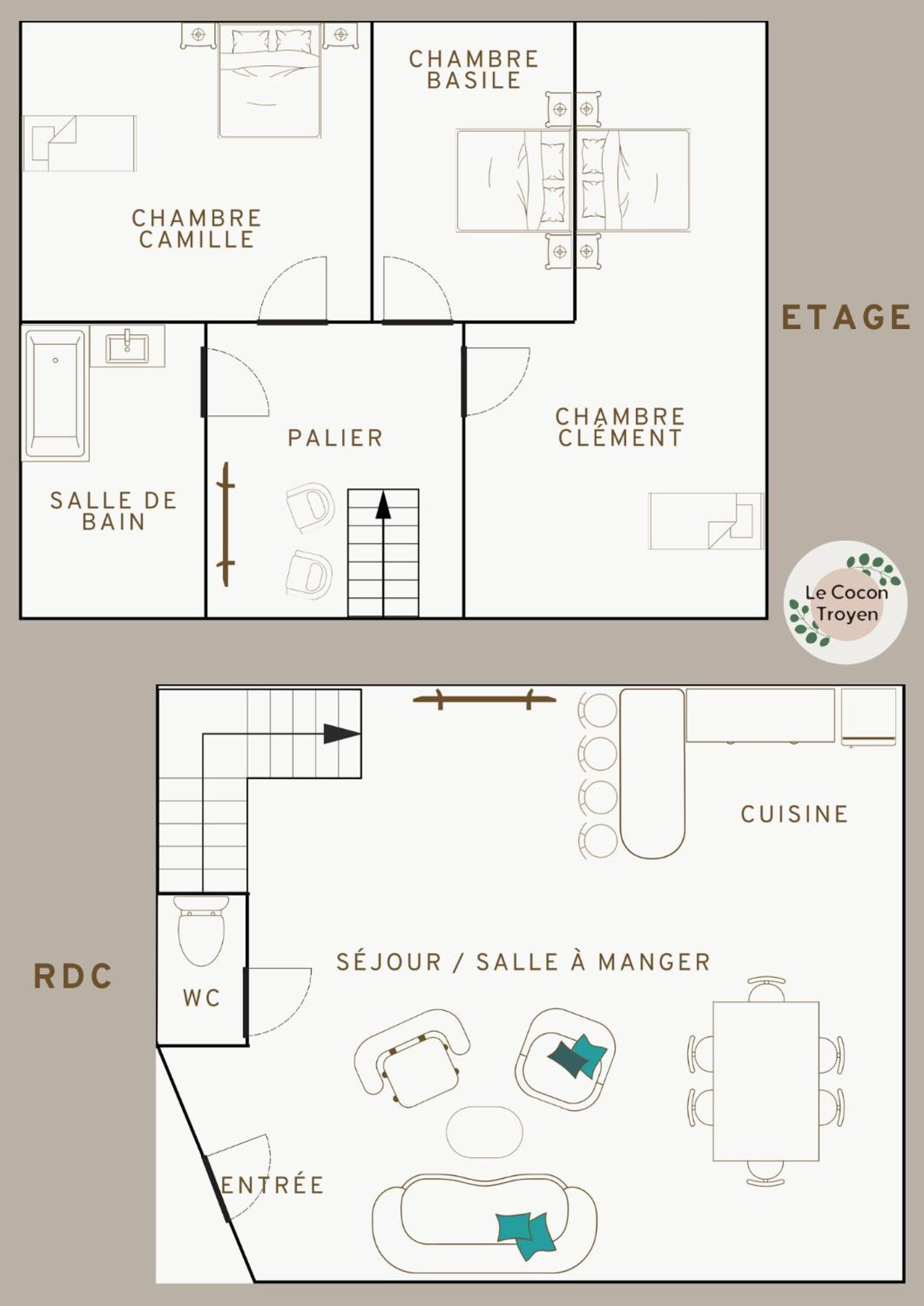 Апартаменты Le Cocon Troyen - 6-8P - 2 Parking Gratuits Труа Экстерьер фото